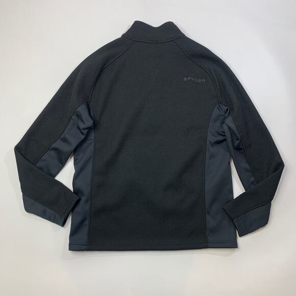 Spyder Jacket Mens Large Charcoal Black Gait Half Zip Raglan Sleeve Fleece Lined - Picture 10 of 12